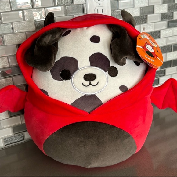 Squishmallow DUSTIN THE DALMATIAN Dante The Demon Costume 12” Halloween 2023 NEW - Picture 1 of 16